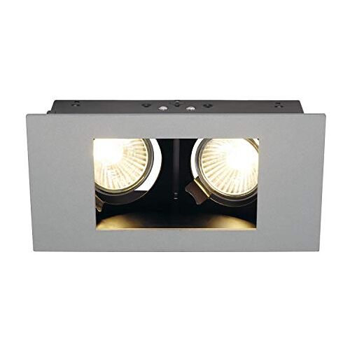 SLV plafondinbouwarmatuur INDI REC 2S / spot, schijnwerper, plafondspot, plafondarmatuur, inbouwarmatuur led, binnenverlichting / GU10 35 W grijs