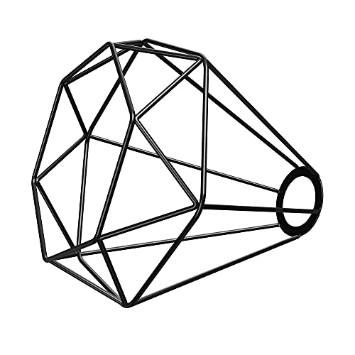 ledscom.de Cage lampenkap, zwart, 200mm Ø, lampenkap, vervangende lampenkap, hangende lampenkap, hangende lampenkap, metalen lampenkap, kooilampenkap, vintage lampenkap