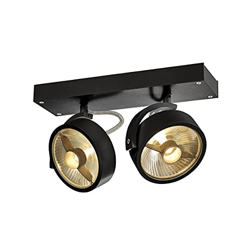 SLV wand- en plafondarmatuur KALU/plafond- en wandverlichting binnen, opbouwarmatuur, wandopbouwarmatuur, plafondspot / GU10 75W zwart