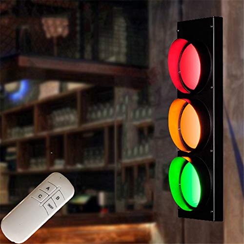 VOMI Led-wandlamp, restaurant, kinderkamer, instelbaar, afstandsbediening, wandlamp, wandstaal, effectlamp, rood/groen/geel, bar, café, wandverlichting, van ijzer en glas