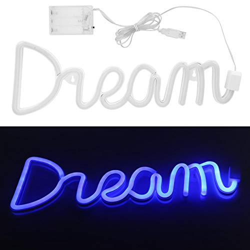 Niiyen LED neon decoratief licht, DREAM unieke Engelse lettervorm decoratieve LED-lamp, mooi en modern decoratief LED-licht voor slaapkamer woonkamer