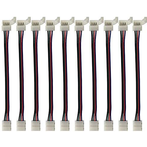 HUABLUE 10 stuks/pak 4-pins RGB 10 mm LED-aansluitstrips voor strips jumper voor 5050 RGB LED-strips solderless, RGB snelkoppeling, RGB-connector, RGB-hoek