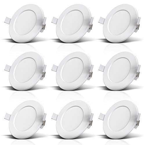 B.K.Licht I Inbouwspots badkamer I LED I wit I spotjes inbouw I ronde I IP44 I Ø11.5cm I 3.000K I 6W I badkamerlamp I inbouwspot badkamerverlichting I 9-Pack