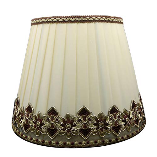 CWCQGH Geplooide tafellampenkap, crèmekleur, traditionele Empire'S attractie-tonschaduw, gebruikt voor tafellampen en vloerlampen,38CM