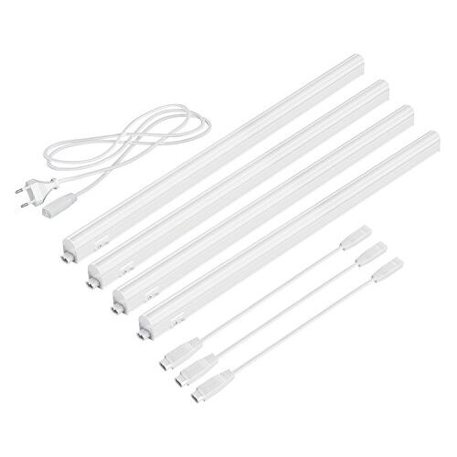 Parlat LED-kastarmaturen Rigel, 57,3 cm elk, 40 cm kabel, 790lm elk, warm-wit, set van 4