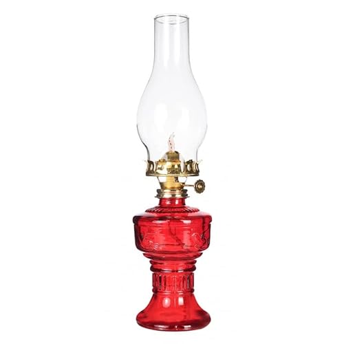 BESSX Olielampen, 13 inch olielamp lantaarn vintage verstelbaar paard klassieke desktop oliekerosinelamp for gebruik binnenshuis (kleur: rood) ( Color : Red )