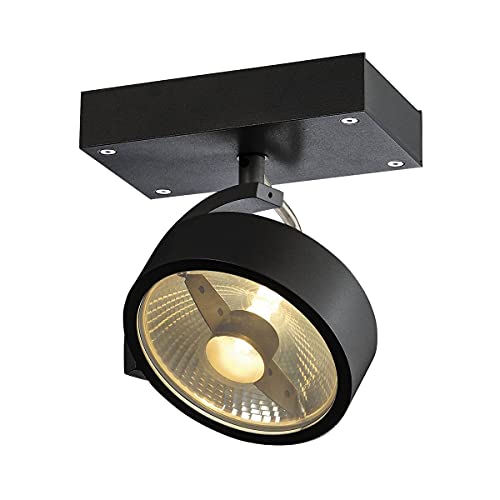 SLV wand- en plafondarmatuur KALU/plafond- en wandverlichting binnen, opbouwarmatuur, wandopbouwarmatuur, plafondspot / GU10 75W zwart