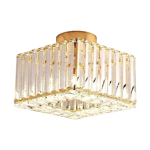 LGDEERCO moderne kristallen plafondlamp gouden kristallen plafondlamp armatuur kleine kristallen plafondarmaturen inbouw voor gangpad ingang gang balkon hal slaapkamer