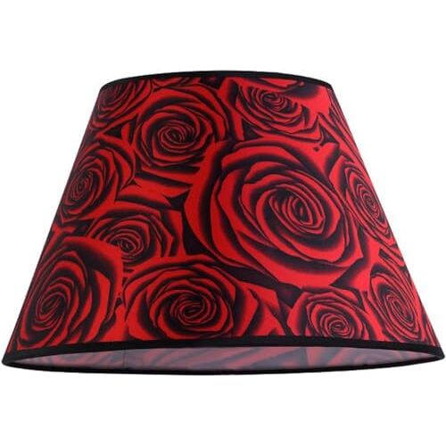 CWCQGH Rose linnen stof lampenkap, tafellamp lampenkap, E27 lamphouder, slaapkamer bedlamp lampenkap
