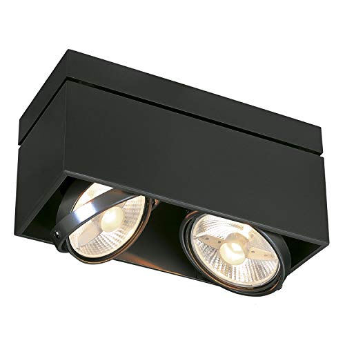 SLV plafondopbouwarmatuur KARDAMOD/spot, schijnwerper, plafondspot, plafondarmatuur, opbouwarmatuur, binnenverlichting / GU10 75 W zwart