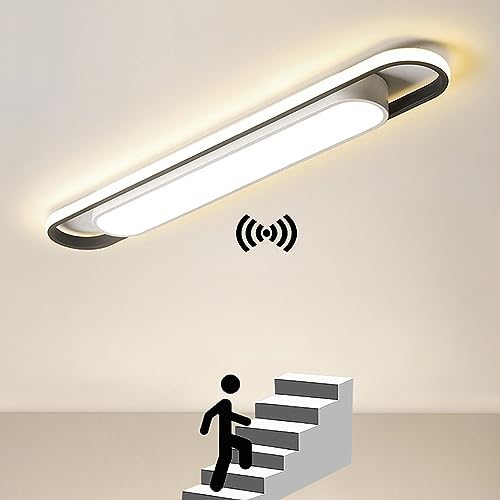 YNDD LED Plafondlamp met Bewegingssensor, 16W Binnen plafondlamp met Radar Bewegingssensor, 3000K Hal Lamp Plafond, Sensor Lamp voor hal Balkon Veranda Garage Kelder Trap Hal Entree Hotel Ø40cm