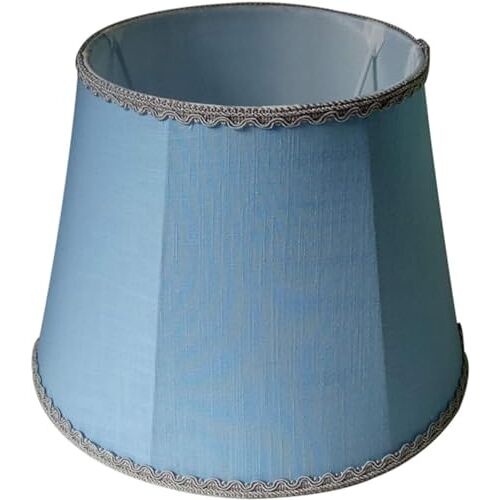 CWCQGH Tafellampenkap, bamboe stoffen kap, doe-het-zelf slaapkamer bedlampenkap, tafellamp vloerlampenkap, E27 gesp, blauw, 40 cm