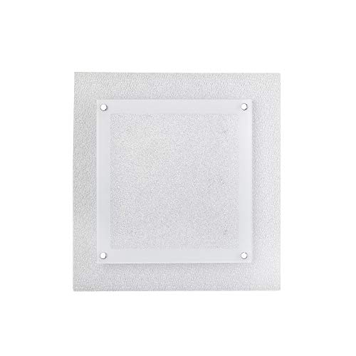 ONLI Moderne led-plafondlamp, 18 W, 4000 K, van wit glas en kristallen, 18 W, 34 x 34 cm