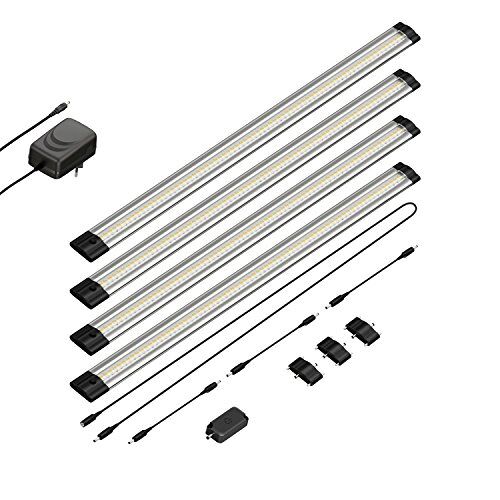 Parlat LED-kastarmatuur Siris, aanraakdimmer, vlak, 50 cm per stuk, 655 lm per stuk, wit, set van 4