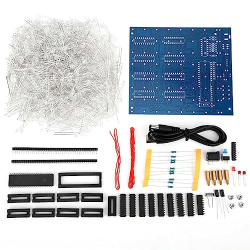 reamhome Mini 3D 8 8X8X8 LED Elektronische Licht Kubussen DIY Kit Studenten Elektronische Productie Wit+Blauw Nieuwjaar Gift