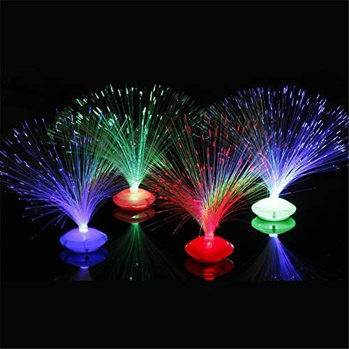 WSTERAO Fiber Optic Lamp Glasvezellamp, nachtlampje, kleurverandering, vloeiende kleurverandering, led-retrolamp, sfeerlicht, effectlamp, glasvezel voor verjaardag, Valentijnsdag, bruiloft