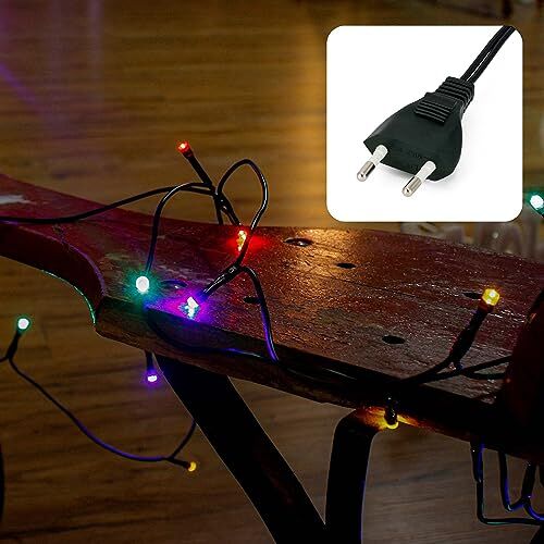 Hellum LED mini lichtketting binnen, 2,85 m lichtlengte 20 LED lichtketting binnen, kleurrijke LED-lichtketting met stekker, kerstboom lichtketting stroomkabel groen, stekker 1,5 m, 151008