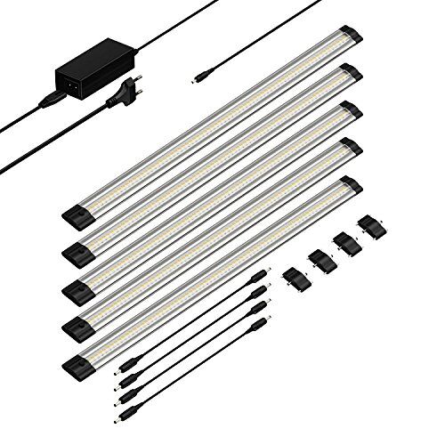 Parlat LED-kastarmatuur SIRIS, vlak, per 50 cm, per 531lm, warmwit, set van 5