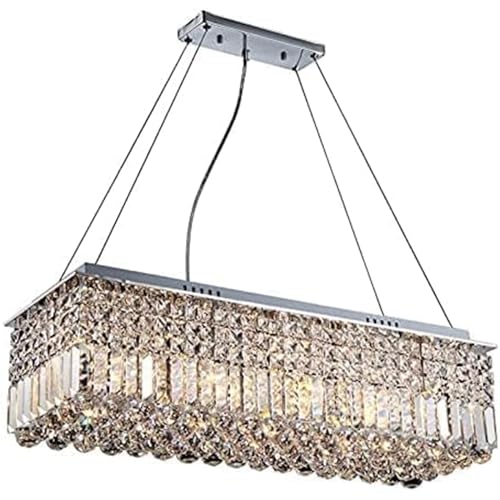 WOYZDQ Plafondlamp Kristallen kroonluchter Luxe mode plafondlamp LED moderne rechthoekige kristallen plafondlamp armatuur hanglamp Hanglamp