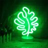 TAXXII LED-neonverlichting/lichtborden/reclameborden Green Leaves Design LED-neonverlichting/lichtborden/reclameborden met voet, bureau USB-batterijvoeding Acryl neonlichten, Club Party Nachtlamp,