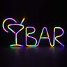 FAMKIT BAR LED Neon Light Shop Signs voor Bar Decor, Bar LED Open Sign voor Storefront, Advertentie, Muren, Venster, Winkel, Bar, Hotel (Full Colour)