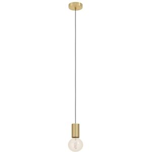 Eglo Koord hanglamp Pozueta 1, pendellamp boven eettafel, koordhanger met E27 fitting, eettafellamp van metaal in messing, lamp hangend voor woonkamer, Ø 6,5 cm Eglo Koord hanglamp Pozueta 1, pendellamp boven eettafel, koordhanger met E27 fitting, eettafellamp van metaal in messing, lamp hangend voor woonkamer, Ø 6,5 cm