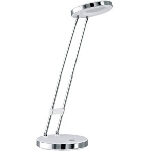 Eglo Gexo Led-tafellamp, 1 lichtpunt, klassiek, bureaulamp van hoogwaardig kunststof en staal, bureaulamp in wit, chroom Eglo Gexo Led-tafellamp, 1 lichtpunt, klassiek, bureaulamp van hoogwaardig kunststof en staal, bureaulamp in wit, chroom