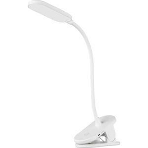 Eglo Raizal Led-klemlamp, accu-klemlamp voor bed, bedlampje om te klemmen, aanraakbaar in treden, klembare leeslamp van kunststof in wit, koudwit Eglo Raizal Led-klemlamp, accu-klemlamp voor bed, bedlampje om te klemmen, aanraakbaar in treden, klembare leeslamp van kunststof in wit, koudwit