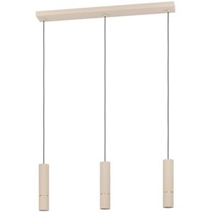 Eglo LED Hanglamp Caminia, 3-lichts pendellamp boven eettafel, eetkamerlamp hangend van metaal in beige en goud, GU10 lamp, warm wit Eglo LED Hanglamp Caminia, 3-lichts pendellamp boven eettafel, eetkamerlamp hangend van metaal in beige en goud, GU10 lamp, warm wit