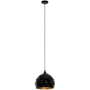 Eglo Hanglamp Roccaforte, 1 vlam hanglamp, hanglamp van staal, kleur: zwart, goud, fitting: E27, DELONGHI: 30 cm Eglo Hanglamp Roccaforte, 1 vlam hanglamp, hanglamp van staal, kleur: zwart, goud, fitting: E27, DELONGHI: 30 cm