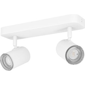 Eglo plafondlamp Consuma 1, 2-lichts spotbalk, spot plafondarmatuur badkamer, metalen badlamp wit, plafondspot met GU10 fitting, IP44 Eglo plafondlamp Consuma 1, 2-lichts spotbalk, spot plafondarmatuur badkamer, metalen badlamp wit, plafondspot met GU10 fitting, IP44