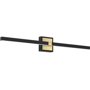 Eglo LED wandlamp Peguera, badkamerlamp van metaal in zwart en messing, spiegellamp voor badkamer en gang, badkamerverlichting in warm wit, IP44, 80 cm Eglo LED wandlamp Peguera, badkamerlamp van metaal in zwart en messing, spiegellamp voor badkamer en gang, badkamerverlichting in warm wit, IP44, 80 cm