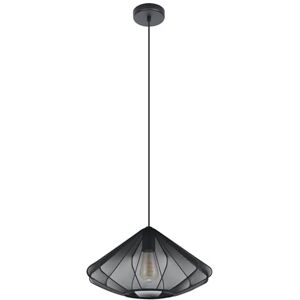 Eglo hanglamp Dolwen, pendellamp boven eettafel, eetkamerlamp Japans, stoffen lampenkap en metaal in zwart, lamp hangend met E27 fitting, Ø 42,5 cm Eglo hanglamp Dolwen, pendellamp boven eettafel, eetkamerlamp Japans, stoffen lampenkap en metaal in zwart, lamp hangend met E27 fitting, Ø 42,5 cm