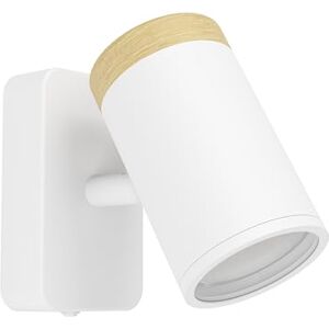 Eglo Consuma Spot-wandlamp, leeslamp met flexibel staal, voor woonkamer en badkamer, wandspot van hout en in wit, GU10-fitting, IP44 Eglo Consuma Spot-wandlamp, leeslamp met flexibel staal, voor woonkamer en badkamer, wandspot van hout en in wit, GU10-fitting, IP44