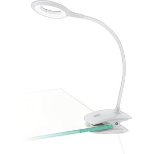 Eglo Cabado Led-klemlamp met accu, klemlamp met touch, neutraal wit, dimbaar, bureaulamp van kunststof, klemspot in leeslamp met klem Eglo Cabado Led-klemlamp met accu, klemlamp met touch, neutraal wit, dimbaar, bureaulamp van kunststof, klemspot in leeslamp met klem