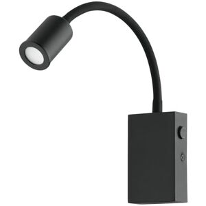 Eglo LED Wandlamp Tazzoli, zwanenhals leeslamp wandmontage, bedlamp wand met schakelaar, slaapkamer wandverlichting, metaal en kunststof zwart, warmwit Eglo LED Wandlamp Tazzoli, zwanenhals leeslamp wandmontage, bedlamp wand met schakelaar, slaapkamer wandverlichting, metaal en kunststof zwart, warmwit
