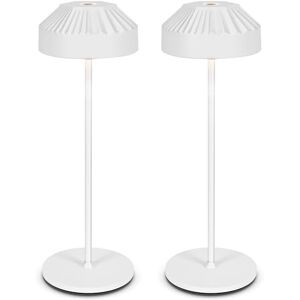 LuminexDesigns Set van 2 witte eenvoudige accu-tafellampen, dimbaar, voor nachtkastjes of dressoirs LuminexDesigns Set van 2 witte eenvoudige accu-tafellampen, dimbaar, voor nachtkastjes of dressoirs