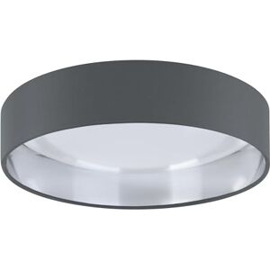 Eglo LED Plafondlamp Palomaro, ronde stof, kunststof, wit, textiel antraciet, zilver, warm wit licht, Ø 32 cm Eglo LED Plafondlamp Palomaro, ronde stof, kunststof, wit, textiel antraciet, zilver, warm wit licht, Ø 32 cm