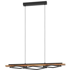 Eglo Boyal Led-hanglamp voor eettafel, 3 lichtpunten, hanglamp van rustiek hout en zwart metaal, eettafellamp, FSC-gecertificeerd, warmwit Eglo Boyal Led-hanglamp voor eettafel, 3 lichtpunten, hanglamp van rustiek hout en zwart metaal, eettafellamp, FSC-gecertificeerd, warmwit