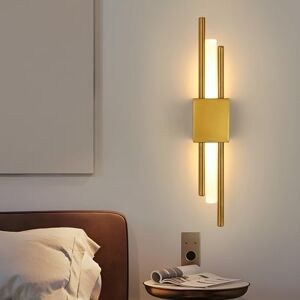 Comely Led-wandlamp voor binnen, 10 W, 40 cm, creatieve lange wandlamp, moderne wandlamp, van acryl, voor slaapkamer, woonkamer, hal, trap, 3000 K, warmwit, goud Comely Led-wandlamp voor binnen, 10 W, 40 cm, creatieve lange wandlamp, moderne wandlamp, van acryl, voor slaapkamer, woonkamer, hal, trap, 3000 K, warmwit, goud
