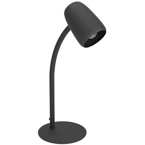 Eglo Carlo Tafellamp, bedlampje met flexibele arm, voor bureau en tafel, van metaal in zwart, E14-fitting Eglo Carlo Tafellamp, bedlampje met flexibele arm, voor bureau en tafel, van metaal in zwart, E14-fitting