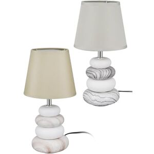AlexandreHouse Pack van 4 tafellampen, keramiek, beige, grijs, PU 4, 2 gesorteerd, L. 17 cm, W 17 cm, H. 33 cm AlexandreHouse Pack van 4 tafellampen, keramiek, beige, grijs, PU 4, 2 gesorteerd, L. 17 cm, W 17 cm, H. 33 cm
