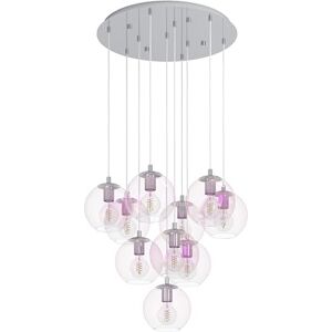 Eglo Ariscani 2 Hanglamp, 10 lichtpunten, iriserend, voor trappenhuis, kleurrijk glanzend, metaal in chroom en glas, E27, Ø 64,5 cm Eglo Ariscani 2 Hanglamp, 10 lichtpunten, iriserend, voor trappenhuis, kleurrijk glanzend, metaal in chroom en glas, E27, Ø 64,5 cm