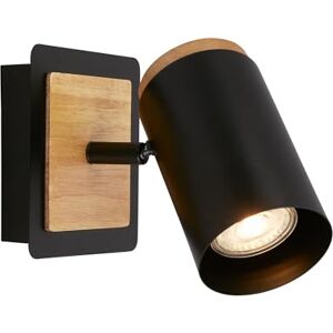 Briloner Binnenwandlamp, GU10-fitting, max. 10W, wandlamp slaapkamer, lamp, wandlampen, slaapkamer, 12x14,5 cm, zwart-hout Briloner Binnenwandlamp, GU10-fitting, max. 10W, wandlamp slaapkamer, lamp, wandlampen, slaapkamer, 12x14,5 cm, zwart-hout