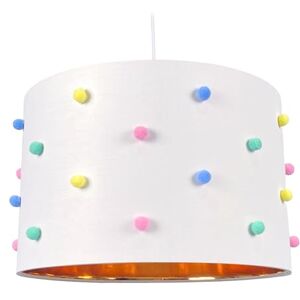 Relaxdays hanglamp kinderkamer, pompons, wit en kleurig, 125 x 35 cm, voor meisjes en jongens Relaxdays hanglamp kinderkamer, pompons, wit en kleurig, 125 x 35 cm, voor meisjes en jongens
