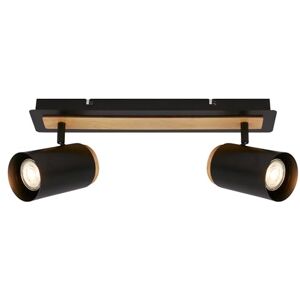 Briloner Draaibare plafondlamp, GU10-fitting, max. 9W, plafondlamp, plafondspot, armatuur, woonkamerkroonluchter, plafondlamp, kroonluchter slaapkamer, 40 cm, zwart-hout Briloner Draaibare plafondlamp, GU10-fitting, max. 9W, plafondlamp, plafondspot, armatuur, woonkamerkroonluchter, plafondlamp, kroonluchter slaapkamer, 40 cm, zwart-hout