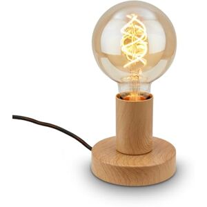 Briloner Mini tafellamp met snoerschakelaar, retro, vintage, E27, max. 10W, lamp, bedlamp, tafellamp, decoratieve lamp hal, bureaulamp, leeslamp, 10x9 cm (DxH), houtlook Briloner Mini tafellamp met snoerschakelaar, retro, vintage, E27, max. 10W, lamp, bedlamp, tafellamp, decoratieve lamp hal, bureaulamp, leeslamp, 10x9 cm (DxH), houtlook