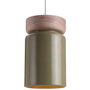 LUSSIOL 250563 Hanglamp, keramiek/hout, 40 W, groen LUSSIOL 250563 Hanglamp, keramiek/hout, 40 W, groen