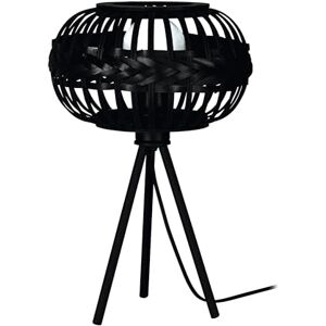 Eglo tafellamp Towcester, boho nachtlamp, driestands metalen en houten tafel lamp zwart, E27 fitting Eglo tafellamp Towcester, boho nachtlamp, driestands metalen en houten tafel lamp zwart, E27 fitting