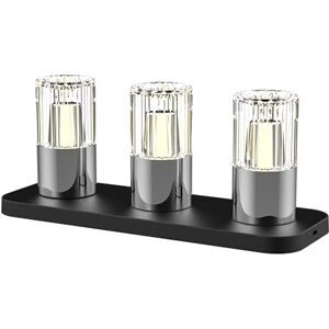 BOLD Kristy set van 3 decoratieve LED tafellampen draadloos (traploos dimbaar, 2200-3000K warm wit, laadstations + USB-kabels, tot 10 uur) Chroom BOLD Kristy set van 3 decoratieve LED tafellampen draadloos (traploos dimbaar, 2200-3000K warm wit, laadstations + USB-kabels, tot 10 uur) Chroom